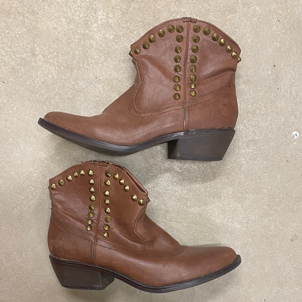 Mossimo Supply Co. Brown Studded Ankle Boots